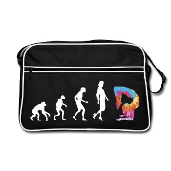 Zitat Für Einen Schlangenmensch - Retro Tasche - Schwarz/Weiß - Vorne