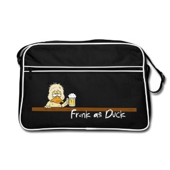 Frunk As Duck Funny Pun Duck Beer Saying - Retro Bag - black/white - Front