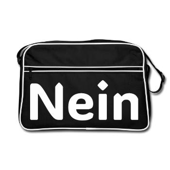 Non – Déclaration allemande drôle disant Chemise - Sac Retro - noir/blanc - Devant