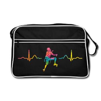 Boulderer heartbeat Bouldering Bouldering - Retro Bag - black/white - Front