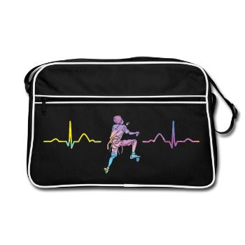 Boulderer heartbeat Bouldering Bouldering - Retro Bag - black/white - Front