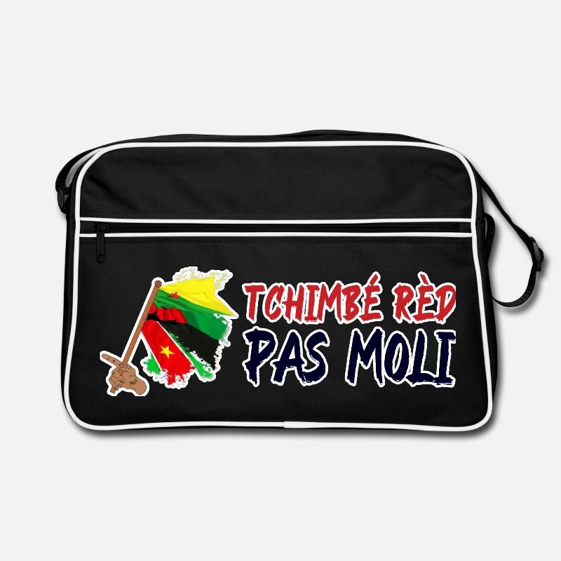 Tchimbé rèd pas moli Martinique Guadeloupe Guyane - Sac Retro - noir/blanc
