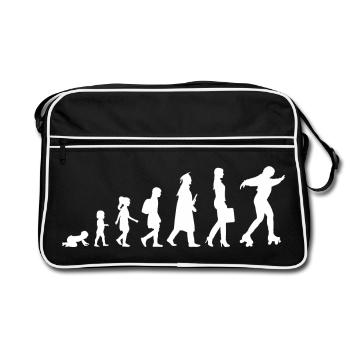 From girl to roller skater - Retro Bag - black/white - Front