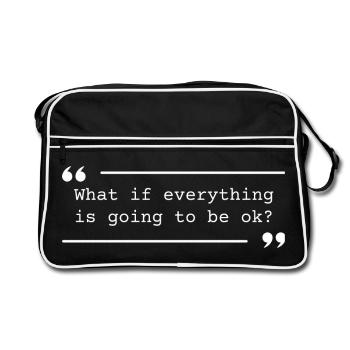 Citation positive qui va bien s’arranger - Sac Retro - noir/blanc - Devant