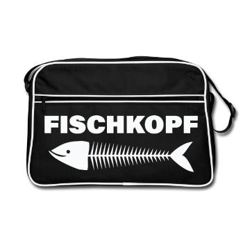 TÊTE DE POISSON - Sac Retro - noir/blanc - Devant