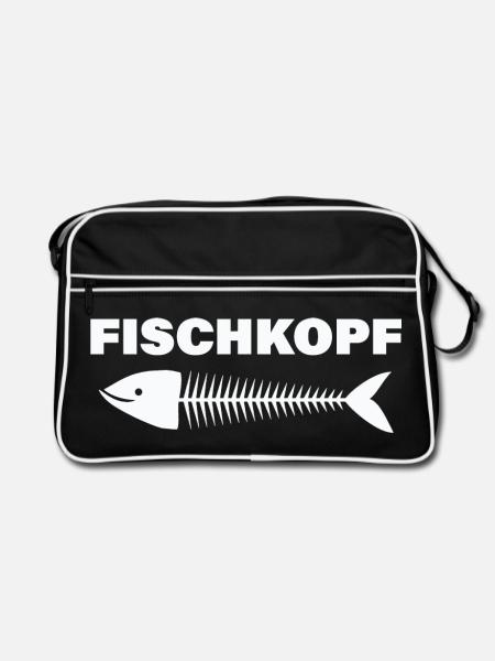 TÊTE DE POISSON - Sac Retro - noir/blanc - Devant