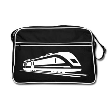 Train Drawing - Retro Bag - black/white - Front
