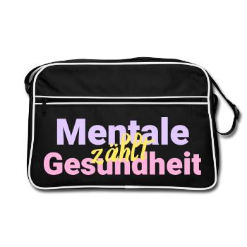 La santé mentale compte - Sac Retro - noir/blanc - Devant