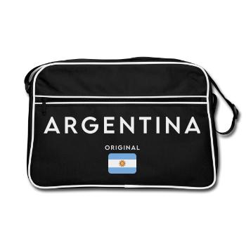 Flagge von Argentinien, Argentinischer Stolz - Retro Tasche - Schwarz/Weiß - Vorne