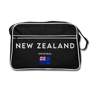 Drapeau de la Nouvelle-Zélande - Sac Retro - noir/blanc - Devant