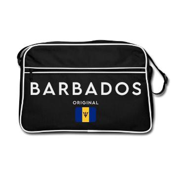 Drapeau de la Barbade, fierté barbadienne - Sac Retro - noir/blanc - Devant
