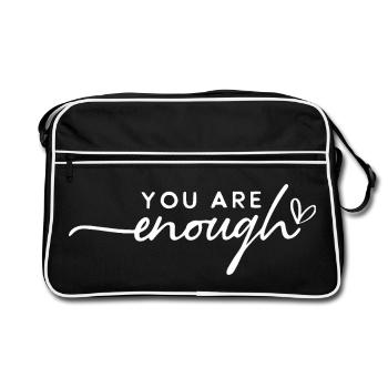 You Are Enough – Self-Love & Motivation - Retro Bag - black/white - Front