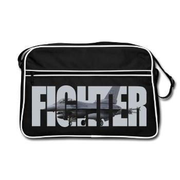 Fighter F-16 - Retro Tasche - Schwarz/Weiß - Vorne