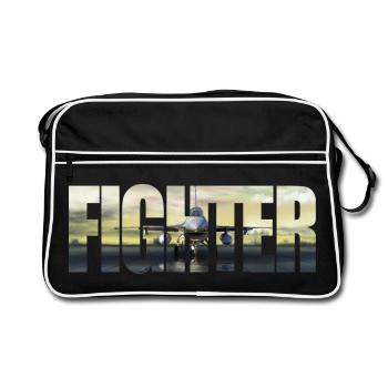 Chasseur F-16 Fighting Falcon - Sac Retro - noir/blanc - Devant