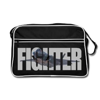 Fighter F-35 Lightning II - Retro Tasche - Schwarz/Weiß - Vorne