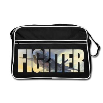 Fighter F-35 Lightning II - Retro Tasche - Schwarz/Weiß - Vorne