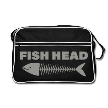 fish head - Retro Bag - black/white - Front