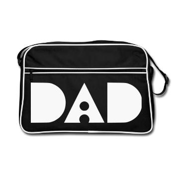 Dad Logo - Cool Logo for Fathers - Retro Bag - black/white - Front