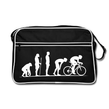 Life in motion to become a racing cyclist - Retro Bag - black/white - Front