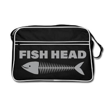 fish head - Retro Bag - black/white - Front