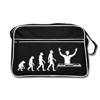 Evolution to a DJ with turntable - Retro Bag - black/white - Front