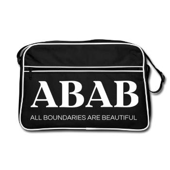ABAB – All Boundaries Are Beautiful (white) - Retro Bag - black/white - Front