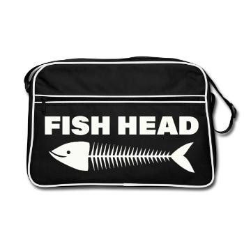 fish head - Retro Bag - black/white - Front