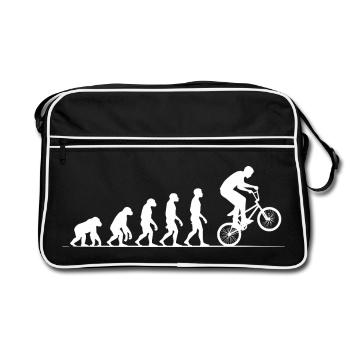 Evolution BMX Bicycle T-Shirt Motif - Retro Bag - black/white - Front