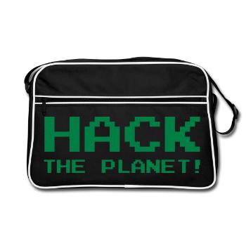 Hack the Planet ! - Sac Retro - noir/blanc - Devant