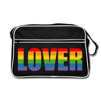 LGBT Regenbogen Lover LGBT lgbtqi queer - Retro Tasche - Schwarz/Weiß - Vorne