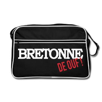 Bretonne de ouf - Sac Retro - noir/blanc - Devant