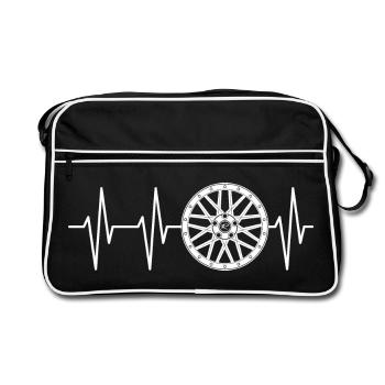Jantes Symbole Pulse Heartbeat Réglage de jante Tuner - Sac Retro - noir/blanc - Devant