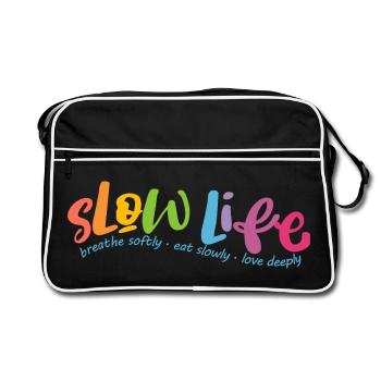 Slow Life - Retro Bag - black/white - Front