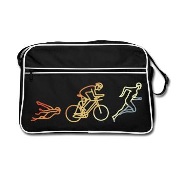 Triathlète Style Vintage - Sac Retro - noir/blanc - Devant