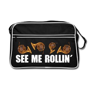 Cor français - See Me Rollin' Music Horn Player - Sac Retro - noir/blanc - Devant