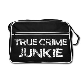 True Crime Junkie – Pour les fans de romans policiers et de podcasts - Sac Retro - noir/blanc - Devant