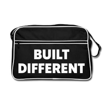 Construit différemment – Typographie audacieuse - Sac Retro - noir/blanc - Devant