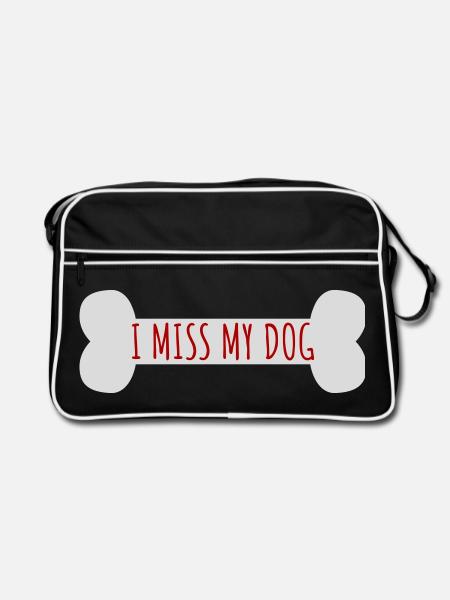 Mon chien Dog Amamant Dog Love Logo de blague - Sac Retro - noir/blanc - Devant