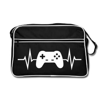 Manette de jeu Battement de cœur Amour Gamer Gamer - Sac Retro - noir/blanc - Devant