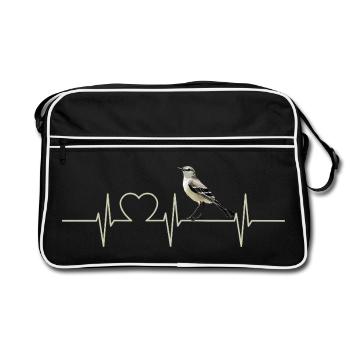 Oiseaux moqueurs Oiseaux moqueurs - Sac Retro - noir/blanc - Devant