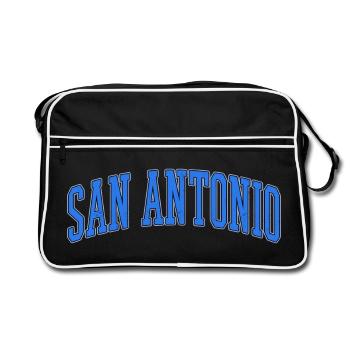 San Antonio Texas - Retro Bag - black/white - Front