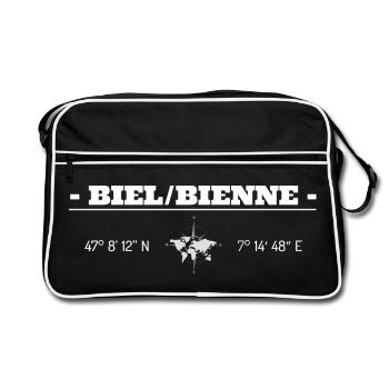 Coordonnées Biel/Bienne - Sac Retro - noir/blanc - Devant