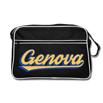 Genova Retro Lettering - Retro Bag - black/white - Front