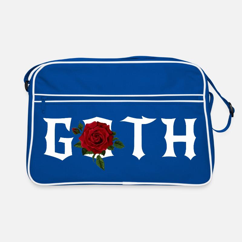 Goth, Gothic Theme with a Red Rose Retro Bag