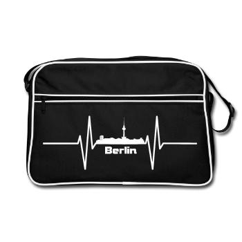 Battement de cœur avec Skyline Berlin - Sac Retro - noir/blanc - Devant