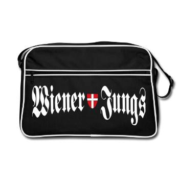 Wiener Jungs Wien Ultras Hooligans - Retro Tasche - Schwarz/Weiß - Vorne