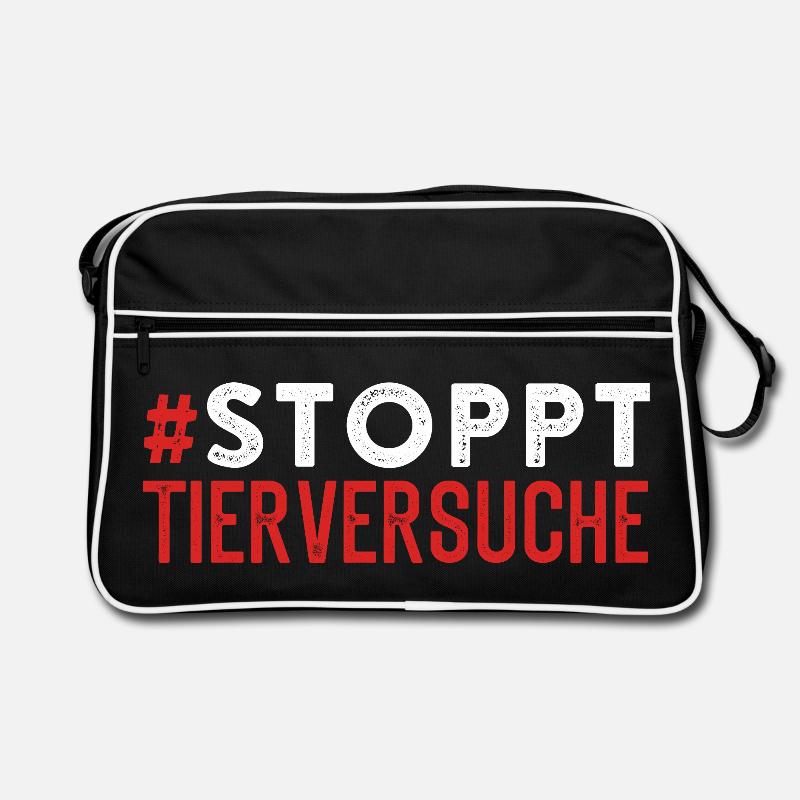 Animal Testing STOPS ANIMAL TESTING Lustigse Retro Bag