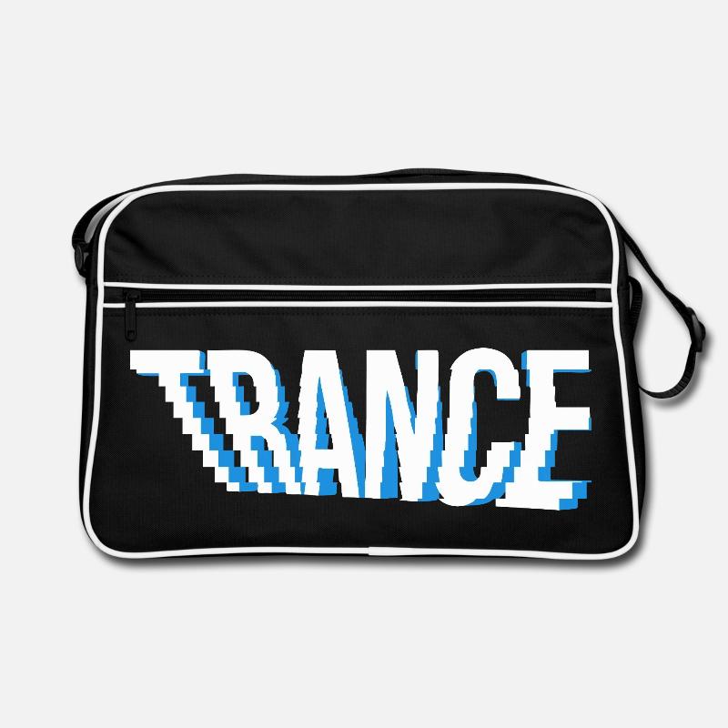 Conception de logo de musique trance. Sac Retro