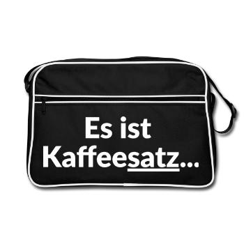Es ist Kaffeessatz Typo - Retro Tasche - Schwarz/Weiß - Vorne