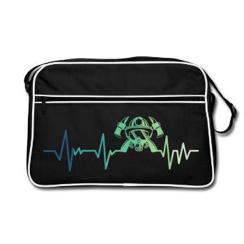 firefighter heartbeat firefighter - Retro Bag - black/white - Front